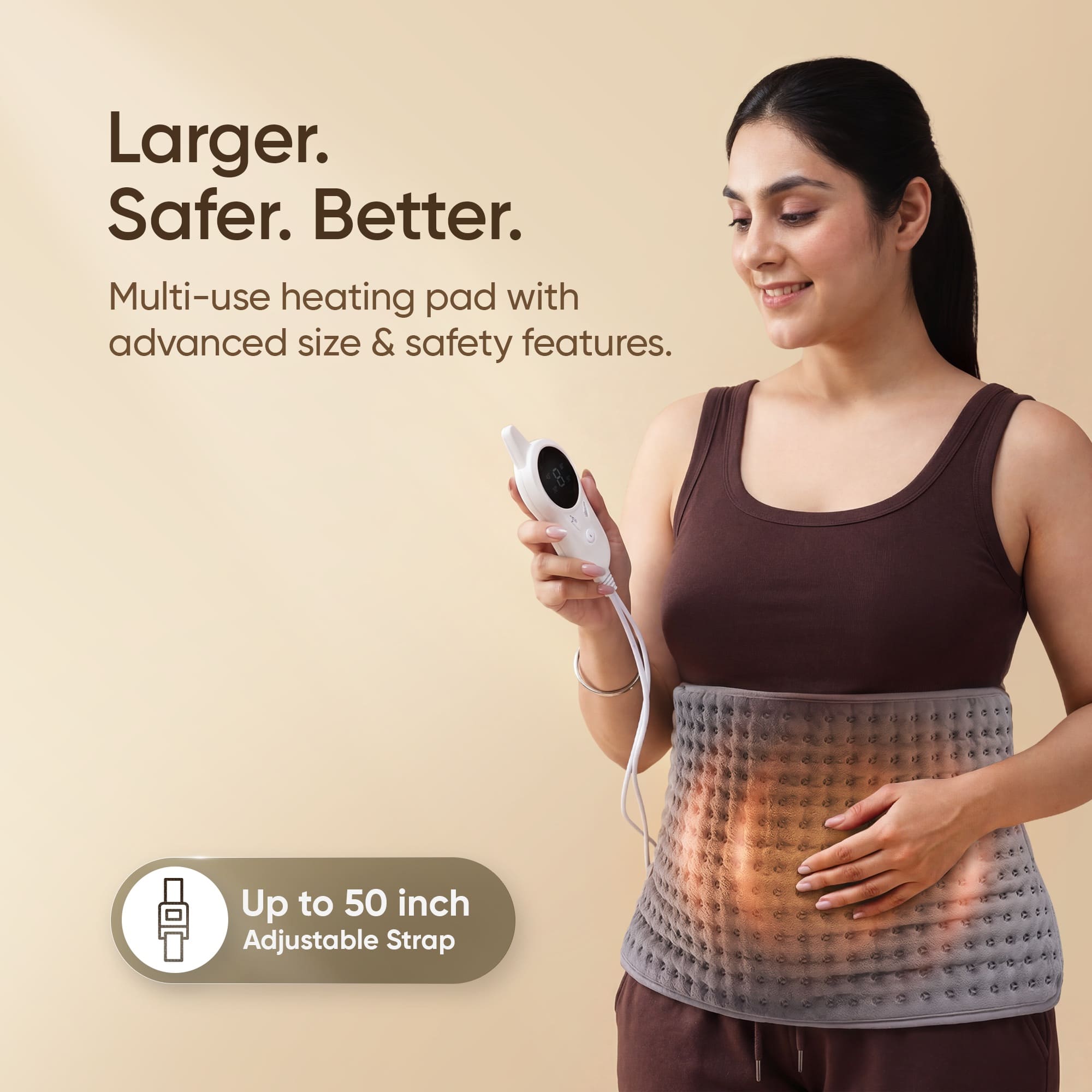 Electric Heating Pad Brown Orthopaedic Heating Belt For Pain Relief