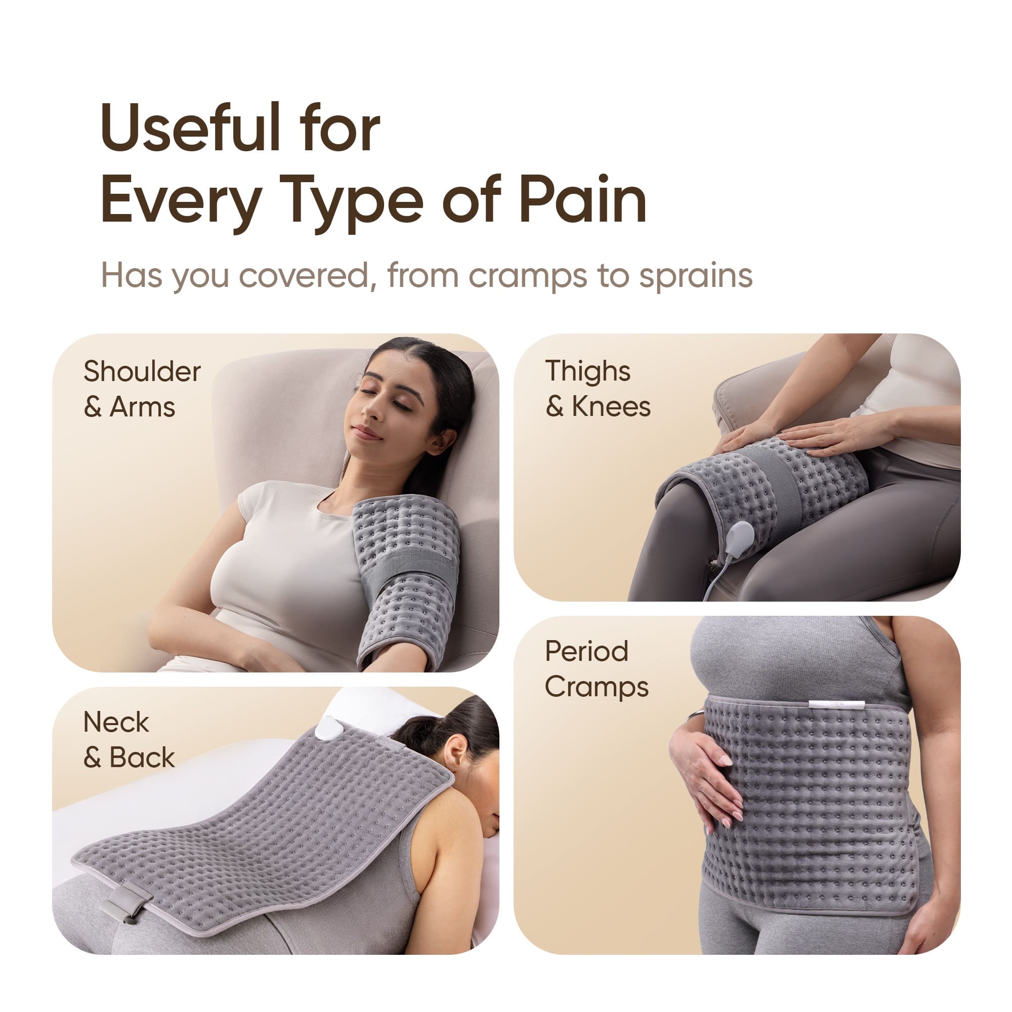 Electric Heating Pad Brown Orthopaedic Heating Belt For Pain Relief