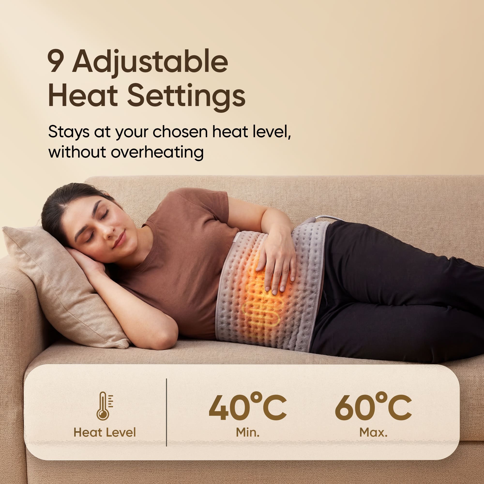 Electric Heating Pad Brown Orthopaedic Heating Belt For Pain Relief