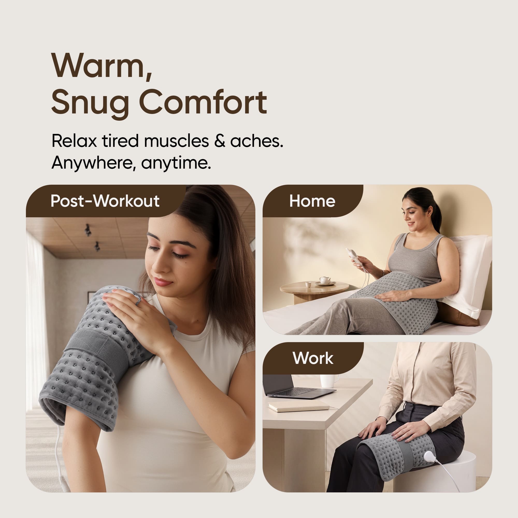 Electric Heating Pad Brown Orthopaedic Heating Belt For Pain Relief